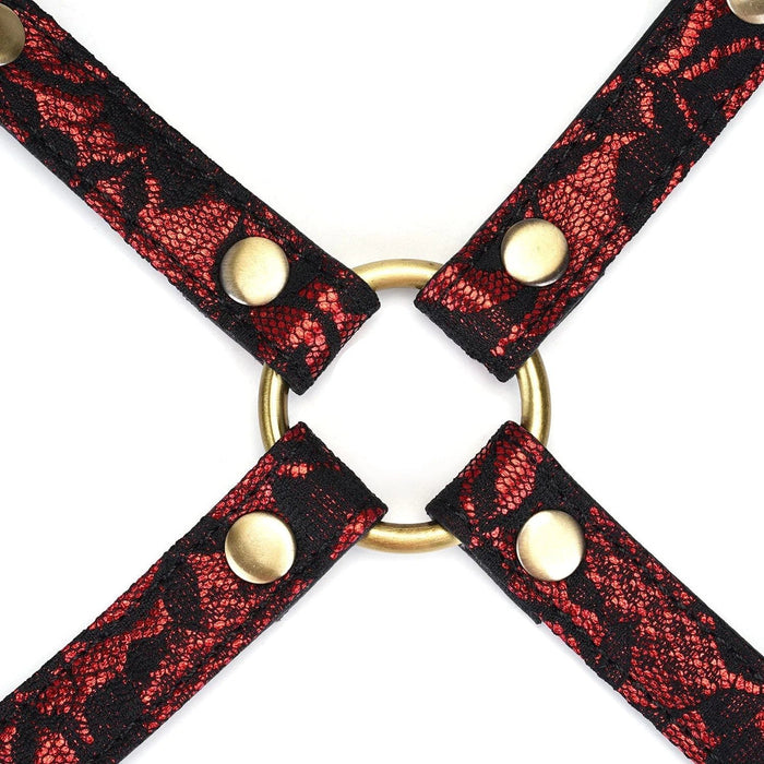 Liebe Seele - Victorian Garden Exclusieve Hogtie - Vegan Friendly - Zwart/Rood-Laced-up.nl
