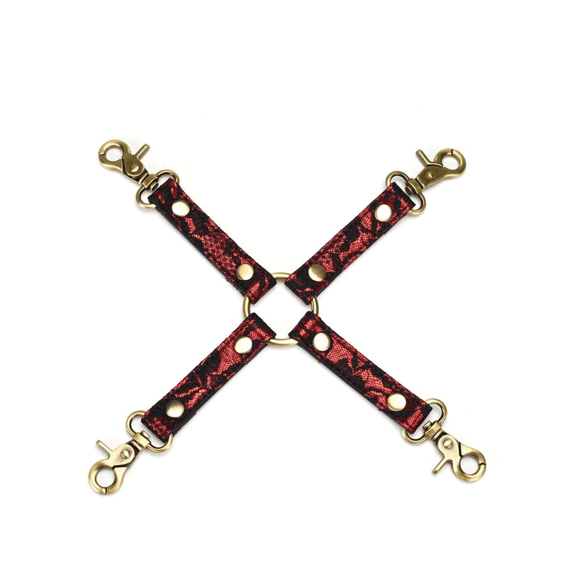 Liebe Seele - Victorian Garden Exclusieve Hogtie - Vegan Friendly - Zwart/Rood-Laced-up.nl