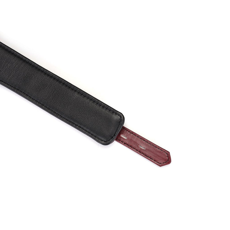 Liebe Seele - Wine Red Curved Collar Met leiband En hartvormig slot - Luxe ontwerp collar-Laced-up.nl