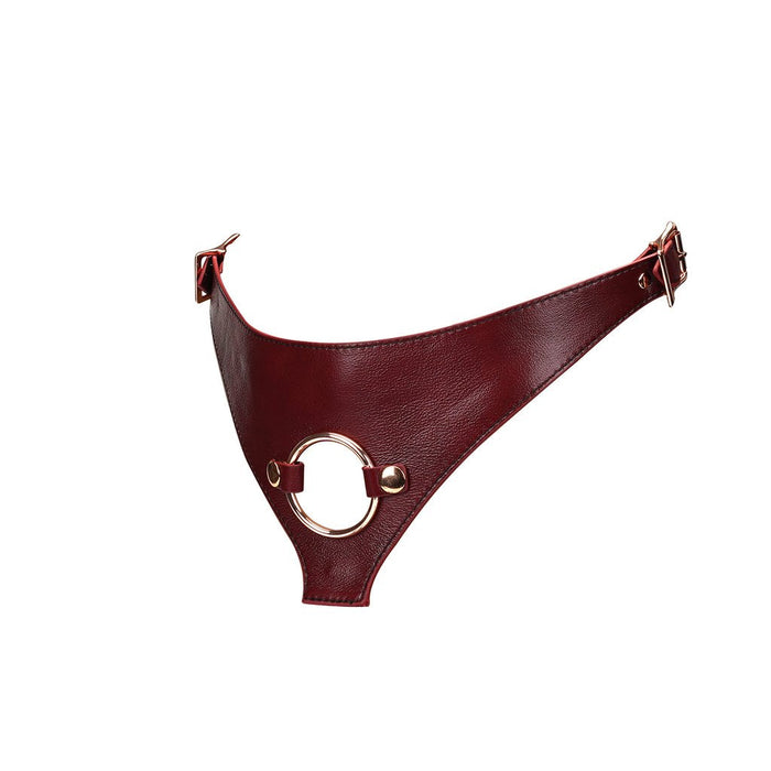 Liebe Seele - Wine Red Exclusief Leren Strap-On Harnas-Laced-up.nl