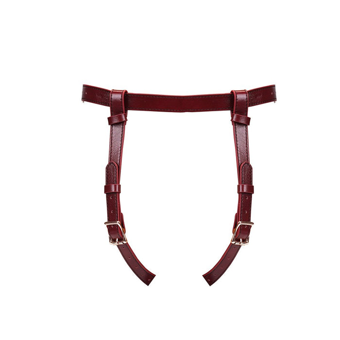 Liebe Seele - Wine Red Exclusief Leren Strap-On Harnas-Laced-up.nl