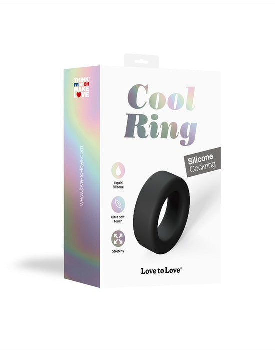 Love to Love - COOL Ring Klassieke Siliconen Cockring - Zwart-Erotiekvoordeel.nl