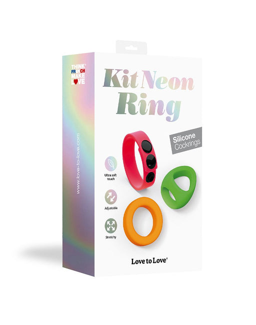 Love to Love - Neon Ring Kit Set Van 3 Cockringen-Erotiekvoordeel.nl