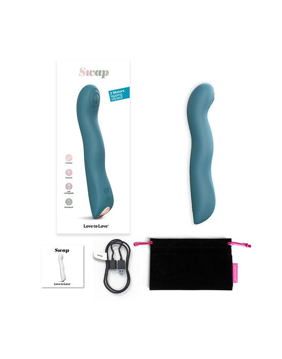 Love to Love - Swap - P-spot & G-spot Vibrator Met Tapping Functie - Blauw-Laced-up.nl