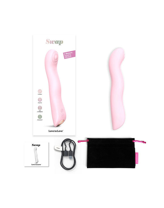 Love to Love - Swap - P-spot & G-spot Vibrator - Met Tapping Functie - Lichtroze-Laced-up.nl