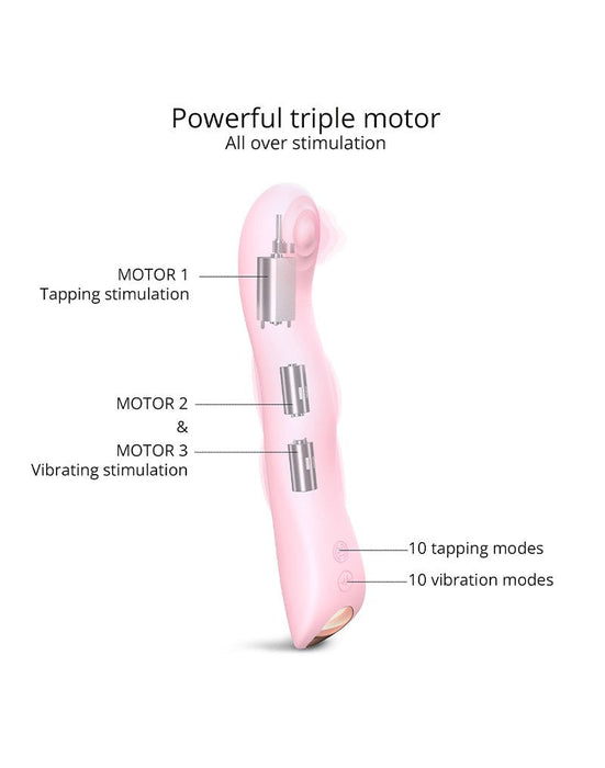 Love to Love - Swap - P-spot & G-spot Vibrator - Met Tapping Functie - Lichtroze-Laced-up.nl