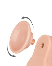 LoveToy - Dubbellaags Dildo - Glijdende Huid Dildo- Lengte 22 cm - Diameter 4.3 cm - Lichte Huidskleur-Laced-up.nl