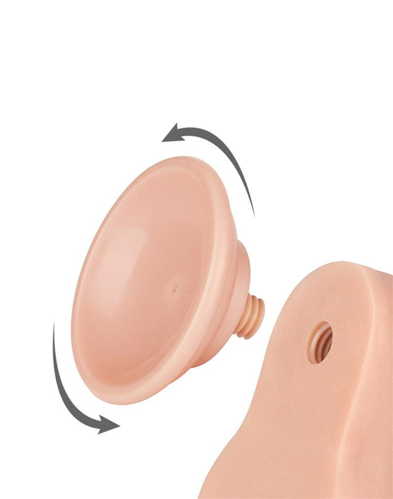 LoveToy - Dubbellaags Dildo - Glijdende Huid Dildo- Lengte 22 cm - Diameter 4.3 cm - Lichte Huidskleur-Laced-up.nl