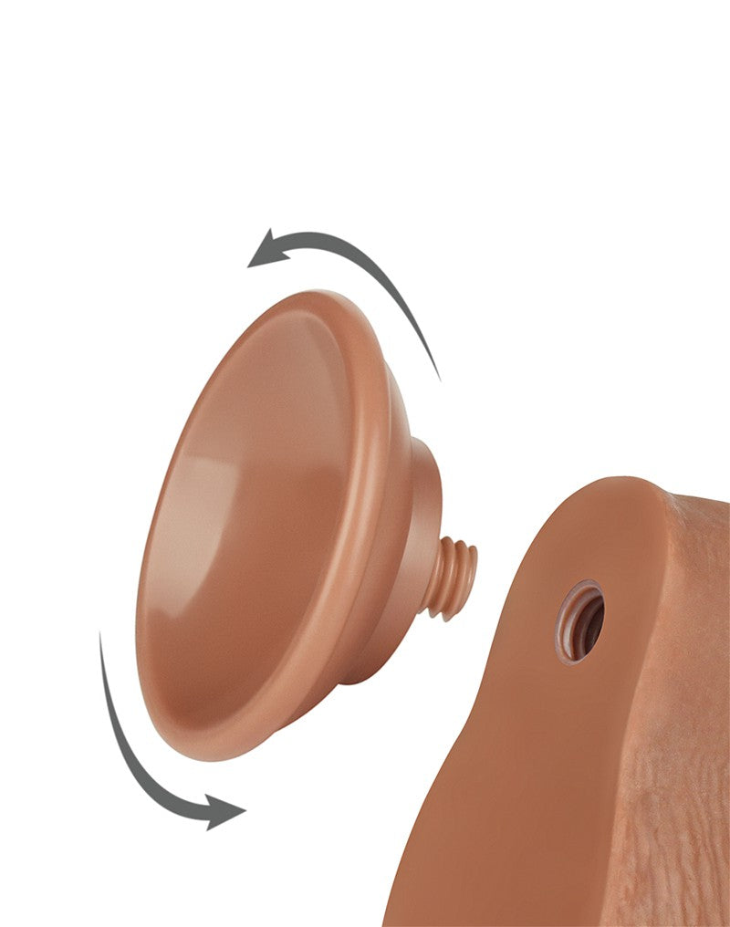 Lovetoy - Dildo Met Sliding Skin Technologie - 19.5 x 3.7 cm - Verwijderbare Zuignap - Medium Huidskleur-Erotiekvoordeel.nl