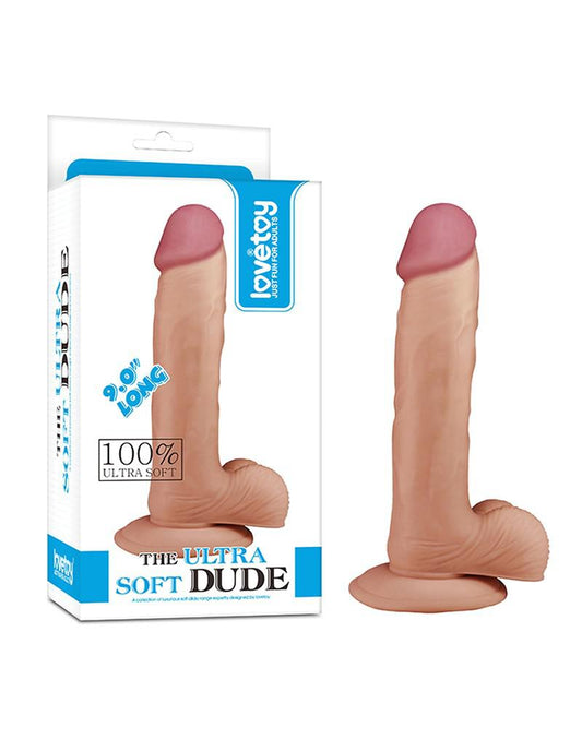 Lovetoy - The Ultra Soft Dude - Realistische Dildo - 23 cm x 4,1 cm-Erotiekvoordeel.nl