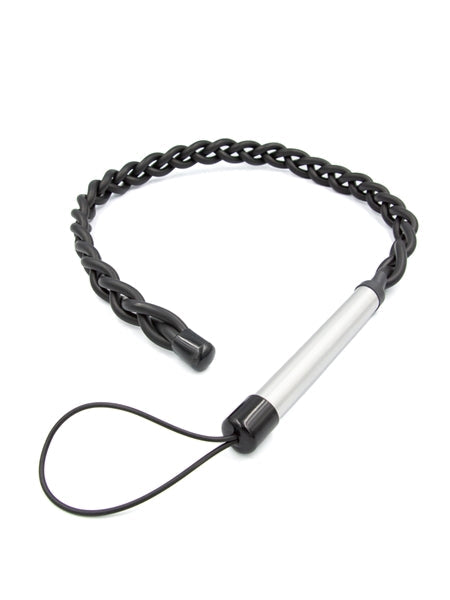 Mister B - Gevlochten Rubberen Single Tail Zweep - Heavy Impact - Zwart-Laced-up.nl