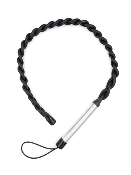Mister B - Geflochtene Gummi-Einzelschwanzpeitsche - Heavy Impact - Schwarz - Laced-up.nl