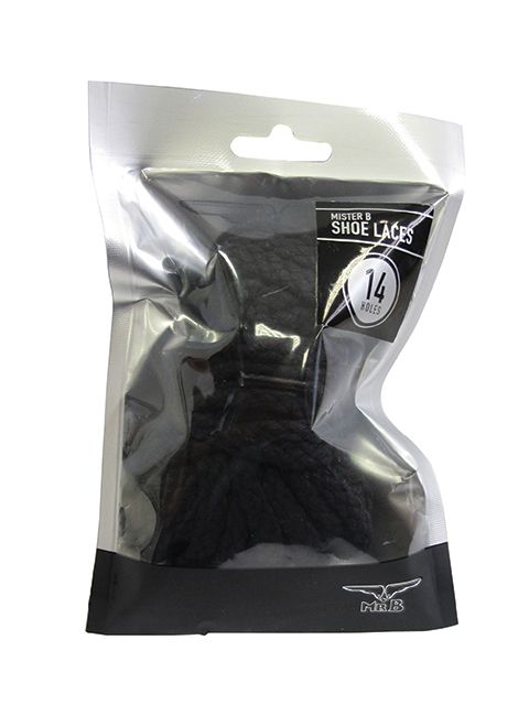 Mister B - Schoenveters voor Kistjes - Zwart - 10 gaten - 175 cm-Laced-up.nl