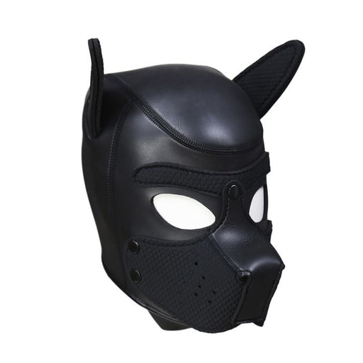 Neoprene Puppy Dog BDSM Hood - Zwart