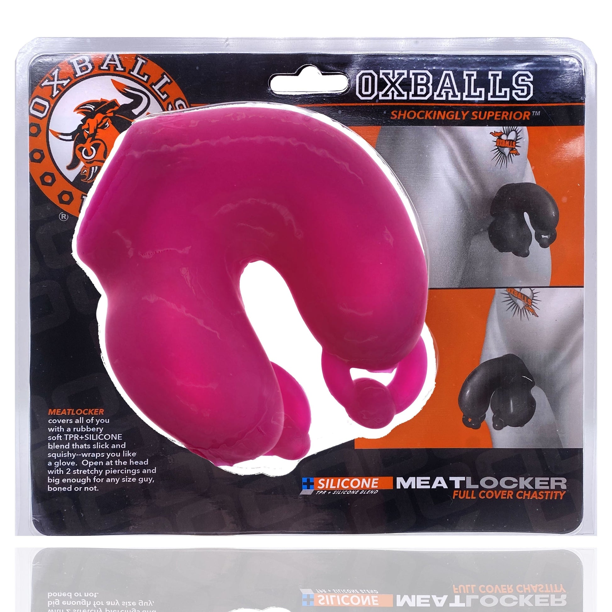 Oxballs - Meatlocker - Flexibele Kuisheidskooi - TPR & Siliconen - Roze/Hot Pink Ice-Erotiekvoordeel.nl