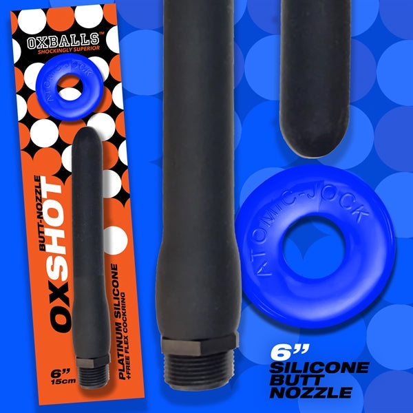 Oxballs - Ox Shot - Siliconen Anaal Douche - Lengte 15 cm - Gratis Rubberen Cockring-Laced-up.nl