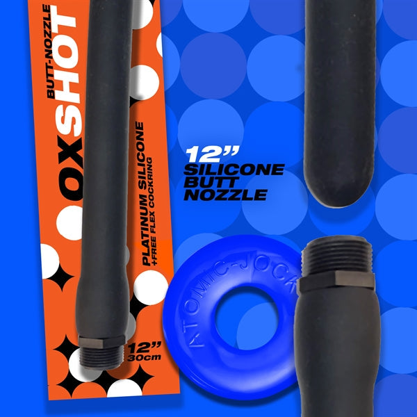 Oxballs - Ox Shot - Siliconen Anaal Douche - Lengte 30 cm - Gratis Rubberen Cockring-Laced-up.nl