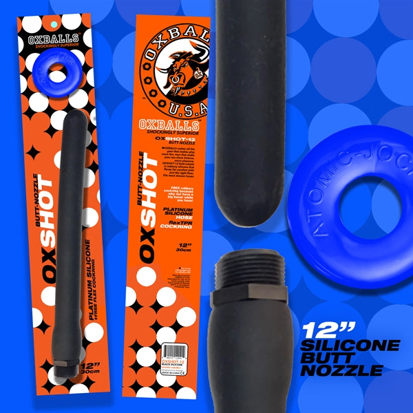 Oxballs - Ox Shot - Siliconen Anaal Douche - Lengte 30 cm - Gratis Rubberen Cockring-Laced-up.nl