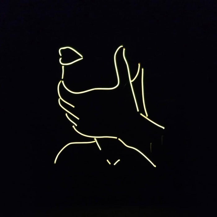 Wall sign with illuminated text YOU ARE MINE