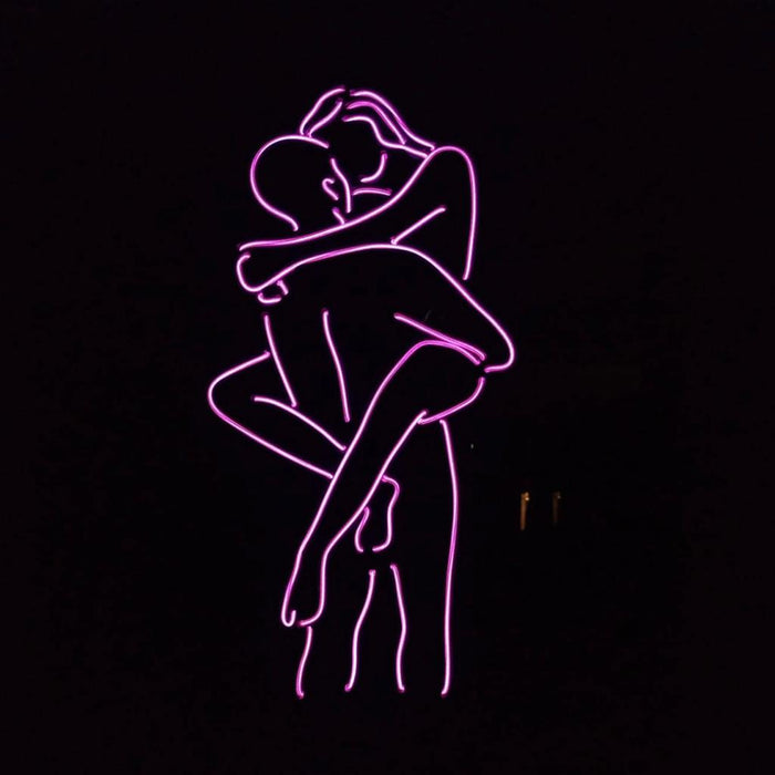 Wall sign with illuminated tekst KAMASUTRA POSITION