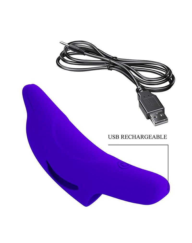 Pretty Love - Delphini - Vinger Vibrator - Paars - Siliconen - USB Oplaadbaar - 10 standen-Erotiekvoordeel.nl