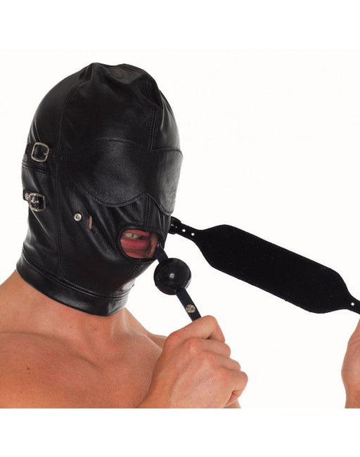 Rimba Bondage Play - Leren Masker Met afneembare gag En oogdelen