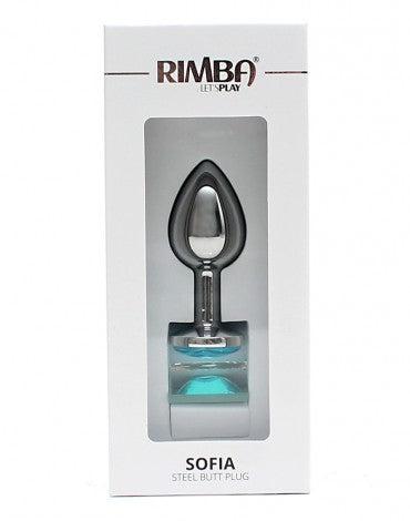 Rimba - Sofia - Metalen Buttplug Met Kristal - Blauw-Erotiekvoordeel.nl