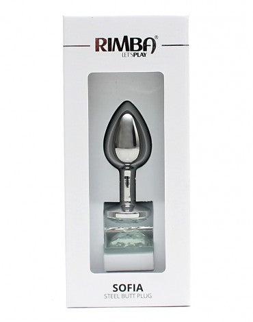 Rimba - Sofia - Metalen Buttplug Met Kristal - Wit-Erotiekvoordeel.nl