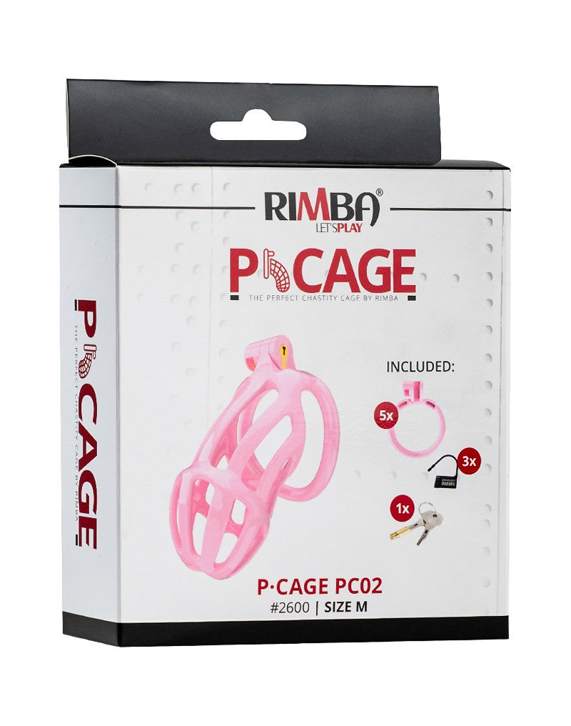 Rimba Toys - P-Cage PC02 - Kunststof Kuisheidskooi - Peniskooi - Chastity - Roze - Verkrijgbaar in 3 maten-Erotiekvoordeel.nl