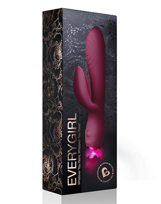 Rocks-off - EveryGirl - Rabbit Vibrator - Burgundy Rood-Erotiekvoordeel.nl