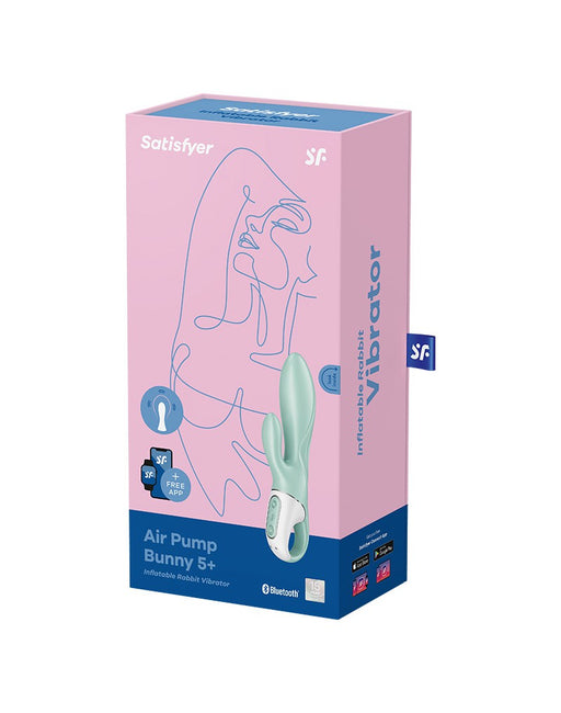 Satisfyer - Air Pump Bunny 5+ - Opblaasbare Rabbit Vibrator - Met App Control - Mint-Erotiekvoordeel.nl