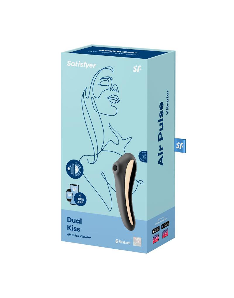 Satisfyer - Dual Kiss - Luchtdruk en G-Spot Vibrator - 2-in-1 - Met App Control - Zwart-Erotiekvoordeel.nl
