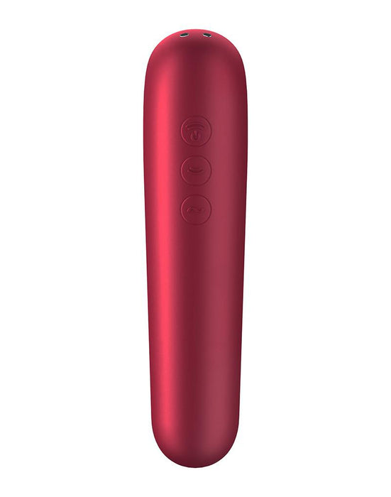 Satisfyer - Dual Love - Vibrerende Luchtdruk Vibrator - Met Bluetooth En App Control - Rood-Erotiekvoordeel.nl
