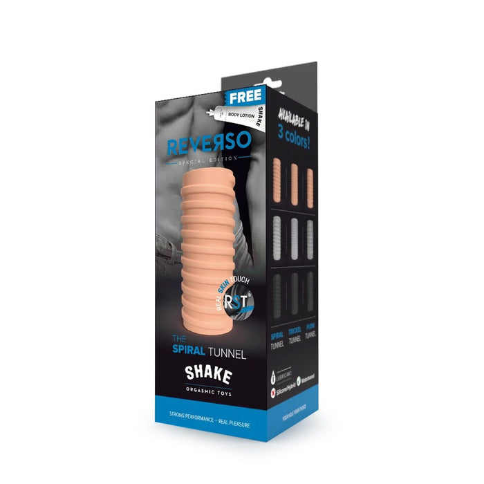 Shake - The Spiral - Masturbator en Penis Sleeve - Lichte Huidskleur-Erotiekvoordeel.nl