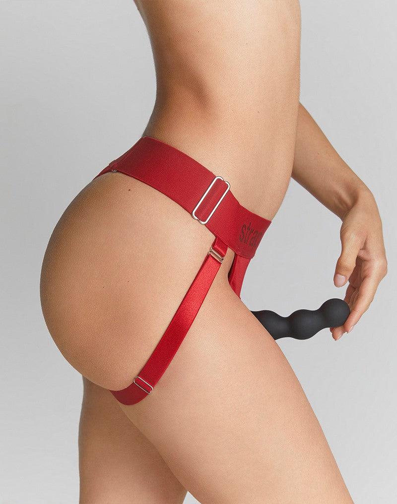 Strap-On-Me - Harness Unique - Strap-On Harnas - Voor dubbele penetratie - Rood-Erotiekvoordeel.nl