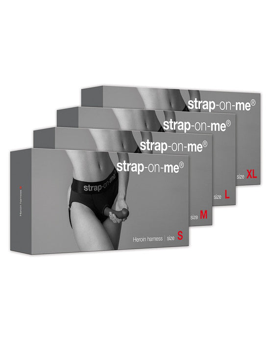 Strap-On-Me - Heroine - Comfortabel Strap-on Voorbinddildo Harnas Van Microfiber - Zwart-Erotiekvoordeel.nl