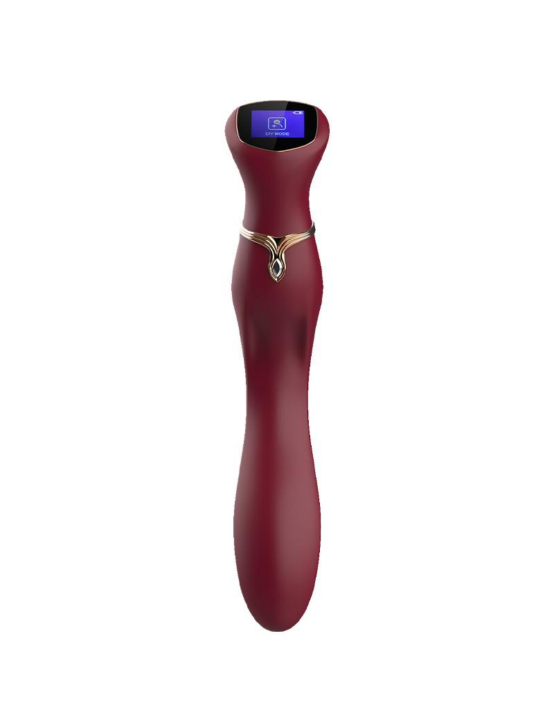 Viotec - Chance - G-Spot Vibrator - Massager - Met LCD Scherm - Goud en Wijnrood - Luxueuze Zachte Siliconen-Erotiekvoordeel.nl