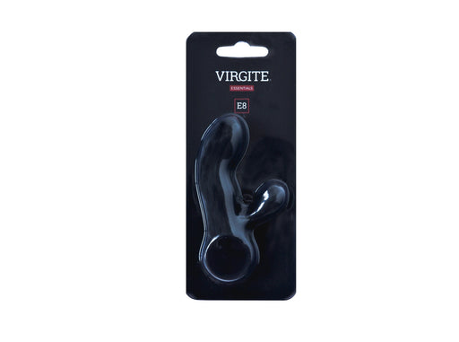 Virgite - Mini Vibrator Met Clitoris Borsteltje - Zwart