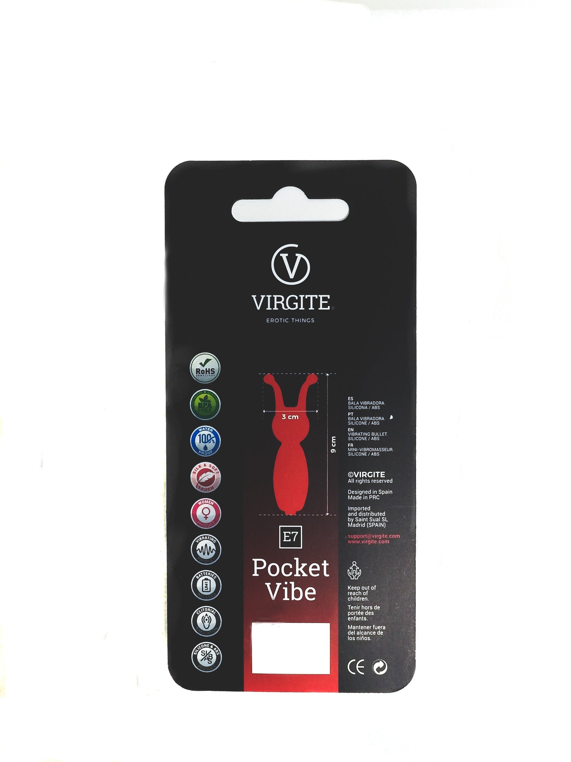 Virgite - Mini Vibrator Met Twee clitoris Antennes - Zwart-Erotiekvoordeel.nl