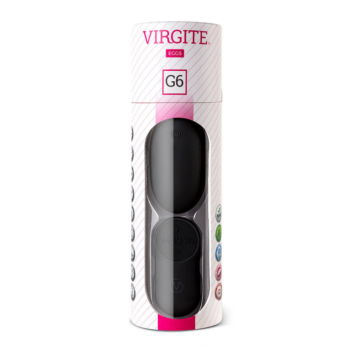 Virgite - Oplaadbaar Vibrerend Eitje Met Remote Control G6 - Zwart-Erotiekvoordeel.nl