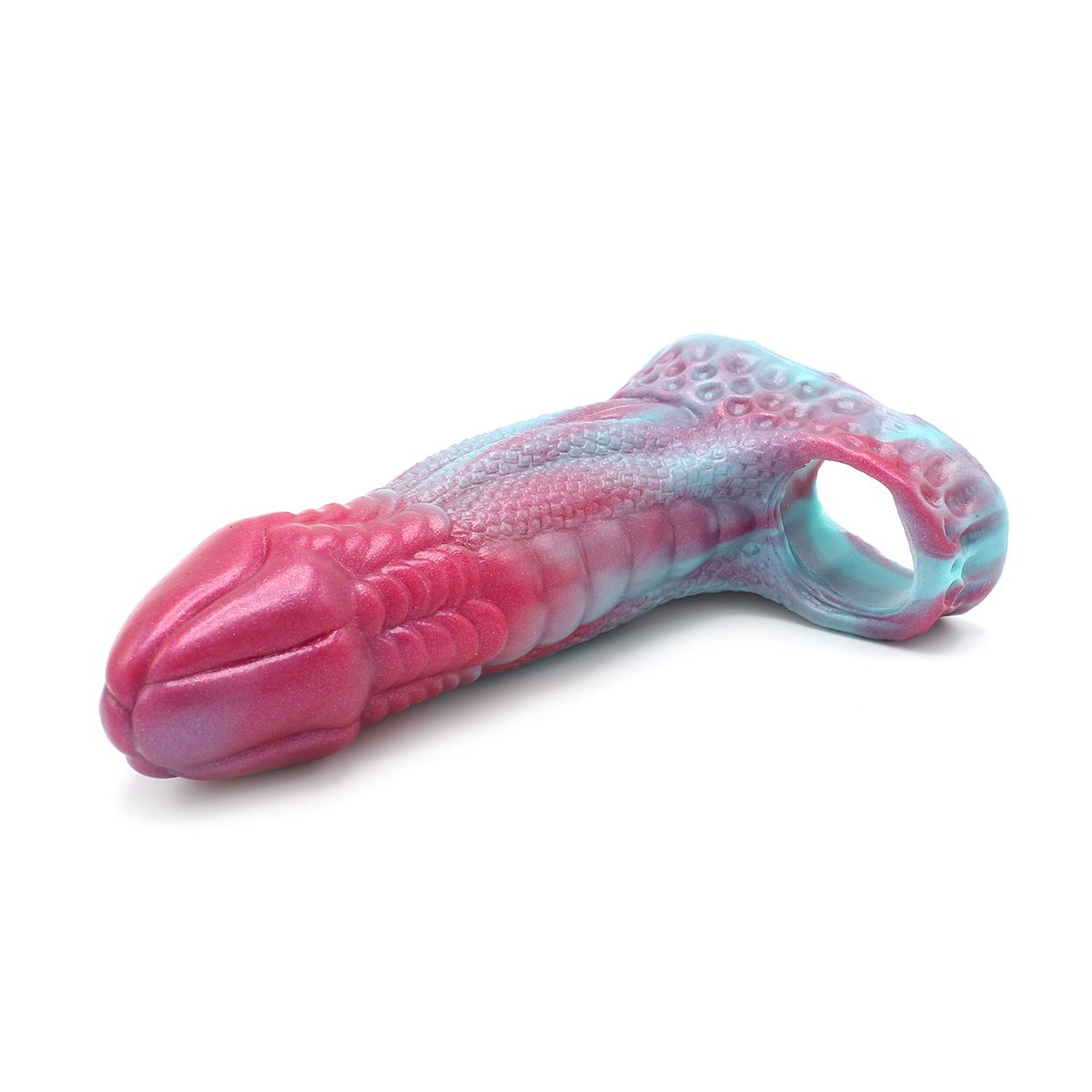 Kiotos Monstar 03 - Penis Sleeve - Penisverlenging - Met Ball Stretcher Opening - Siliconen - Roze Blauw-Erotiekvoordeel.nl