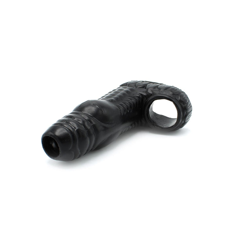 Kiotos Monstar 05 - Penis Sleeve - Penisverlenging - Met Ball Stretcher Opening - Diameter Ø 50 mm - Siliconen - Zwart-Laced-up.nl