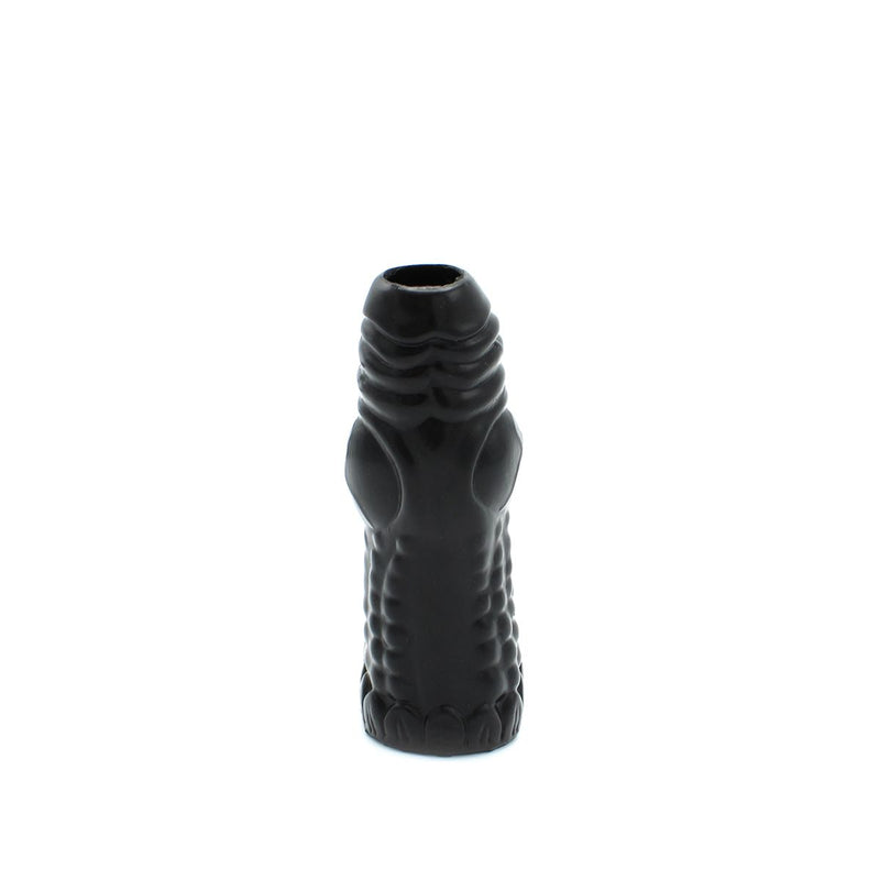 Kiotos Monstar 05 - Penis Sleeve - Penisverlenging - Met Ball Stretcher Opening - Diameter Ø 50 mm - Siliconen - Zwart-Laced-up.nl