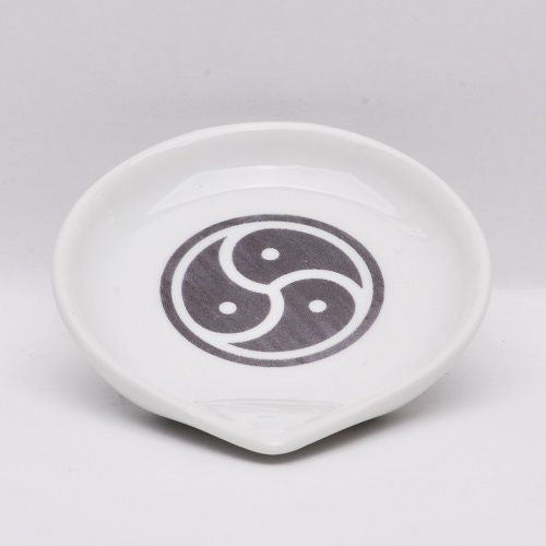 Laced-Up Lasered Tea Dishes with BDSM Triskelion - 2 Pieces