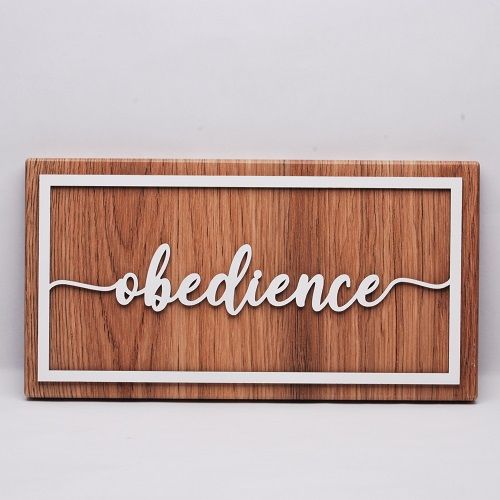 Laced-Up Lasered OBEDIENCE Wall Decoration