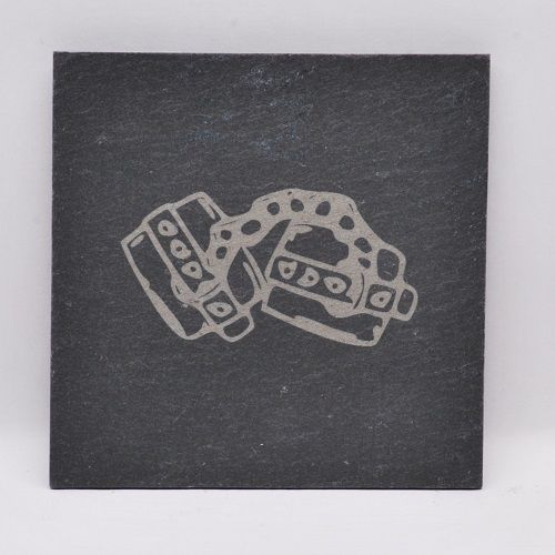 Laced-Up Lasered Slate Coasters - 4 pieces