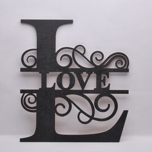 Laced-Up Lasered MONOGRAM Wanddecoratie