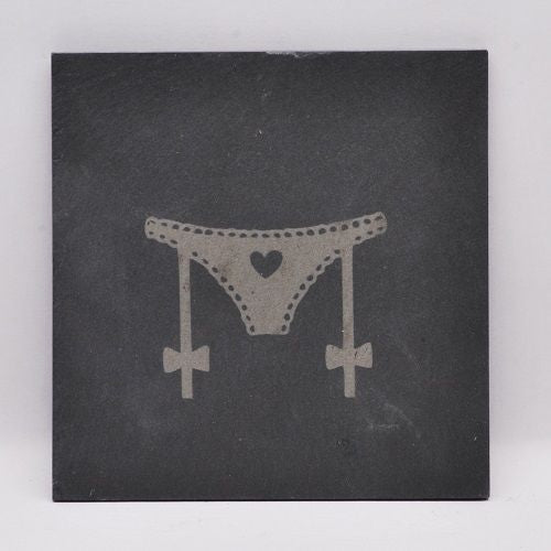 Laced-Up Lasered Slate Coasters - 4 pieces