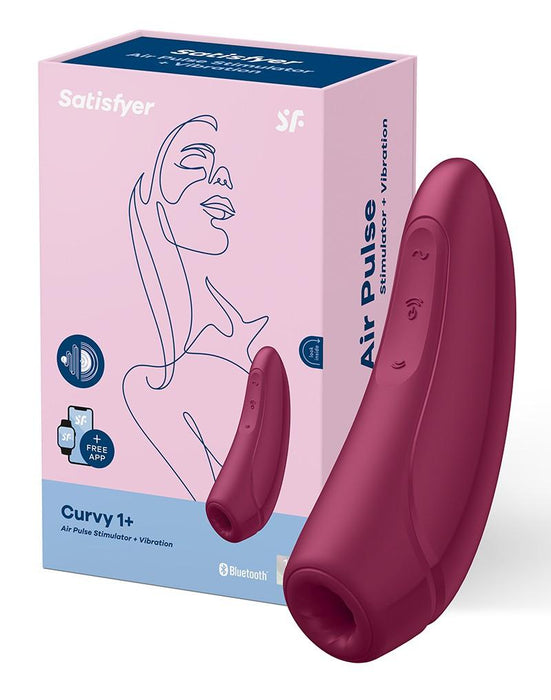 Satisfyer Curvy 1+ Rose Red App Connect Clitoris Vibrator- Laced-up.nl